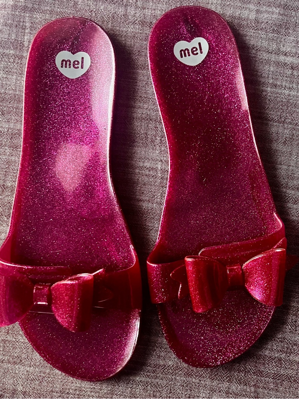 MEL Dreamed by Melissa Glitter Bow Sandals - Magenta